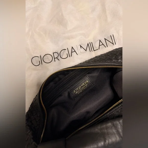 Giorgia Milano Black Woven Leather Bag - Picture 2 of 4